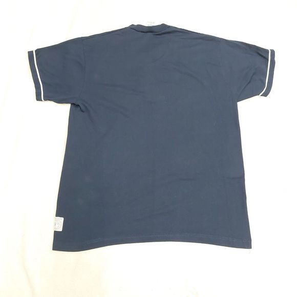 Vtg 90s Russell Athletic Cleveland Indians Navy Blue V-Neck T-Shirt Size Large - Picture 9 of 9